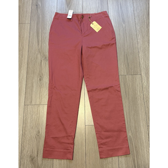 Brooks Brothers Womens Sz 8 Straight Leg Stretch Red/pink Chino Trousers Pants - Picture 1 of 16